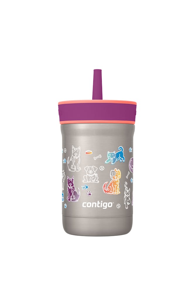 Kids Leighton Spill-Proof Stainless Steel Tumbler with Straw, 12oz E4